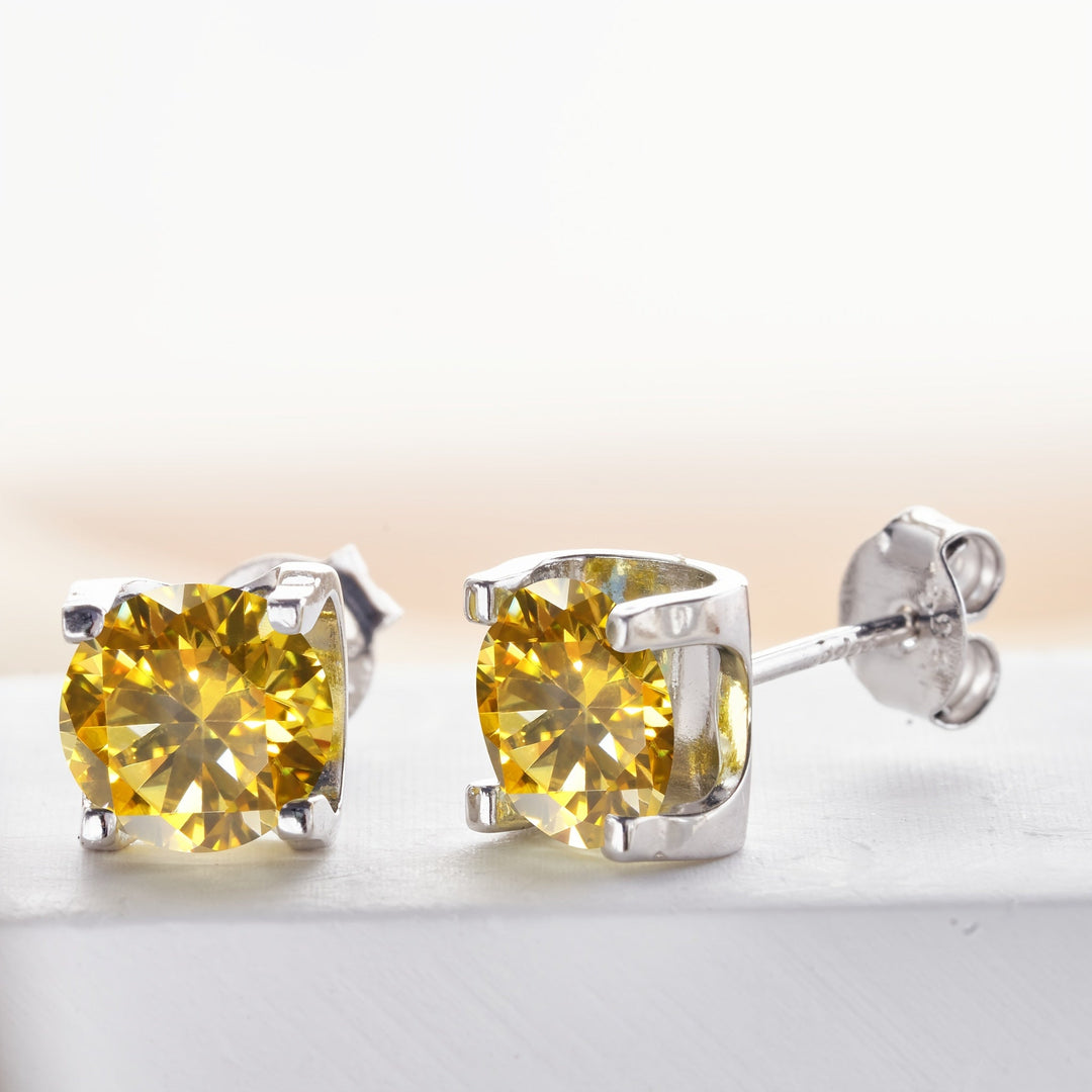 Four-Prong Moissanite Stud Earrings