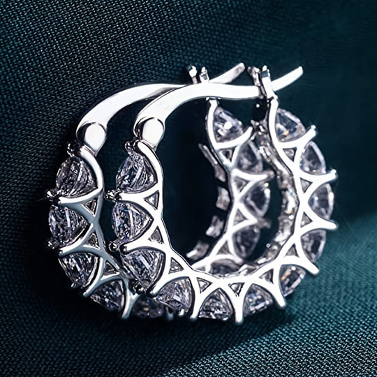 Luxury Zirconia Hoop Earrings
