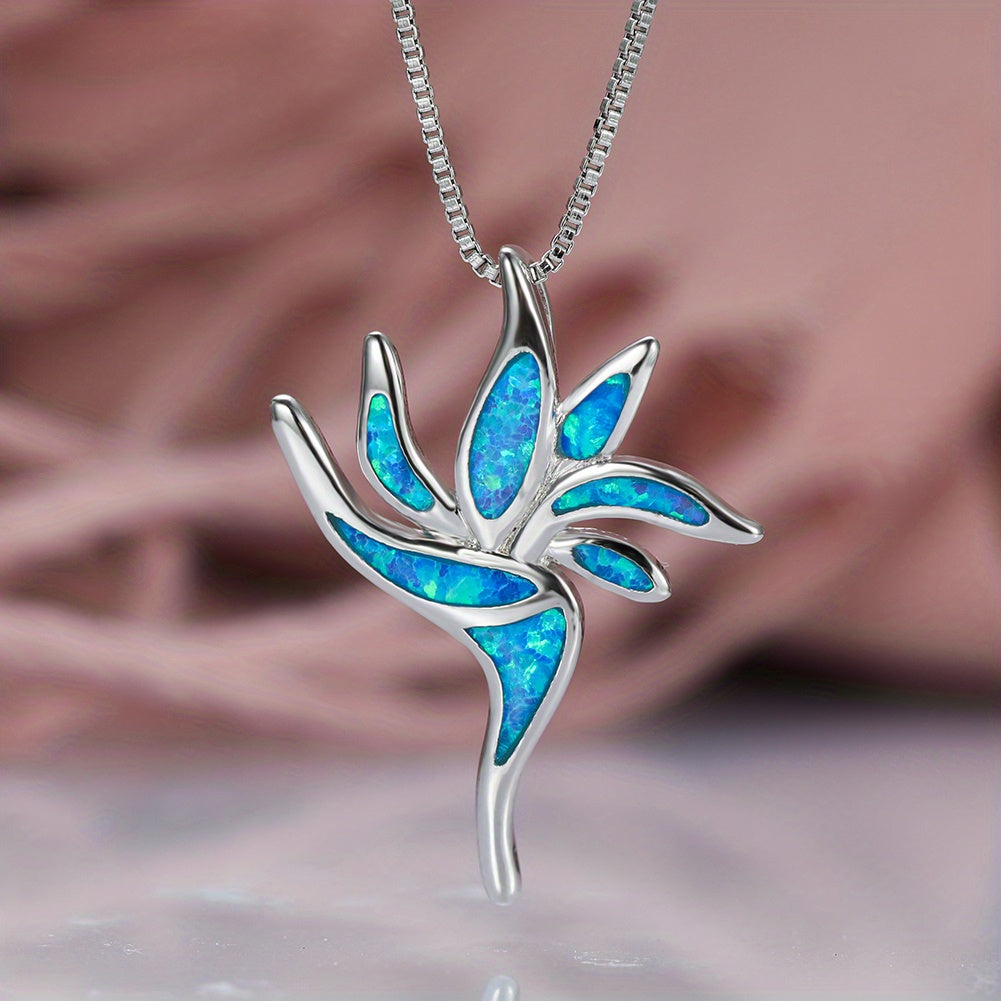 Fashionable Opal Torch Long Necklace