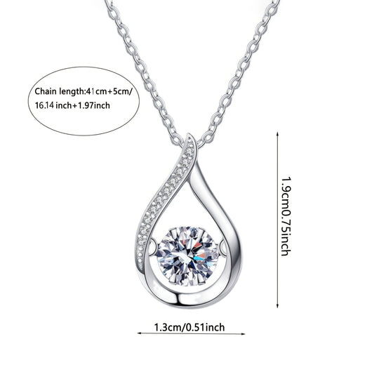 Sparkling Zirconia Droplet Necklace