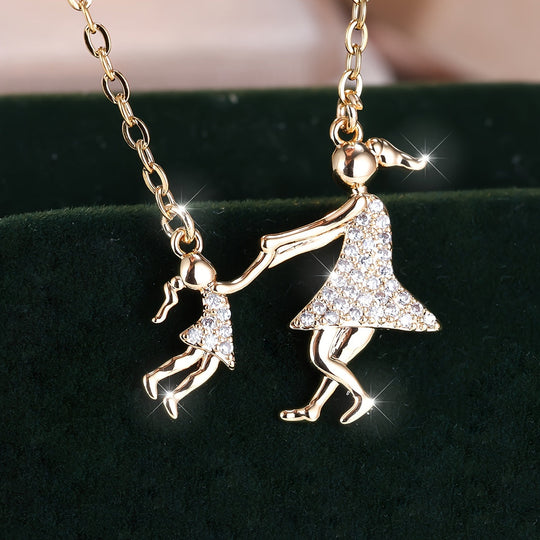 Elegant Mother & Daughter Zirconia Necklace