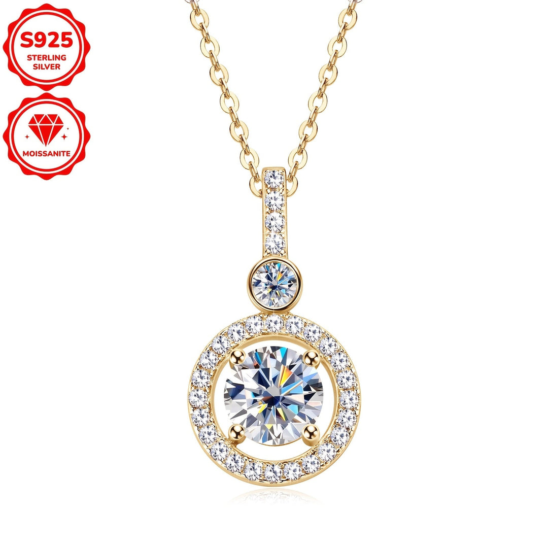 Single Strand Moissanite Pendant Necklace