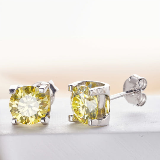 Four-Prong Moissanite Stud Earrings