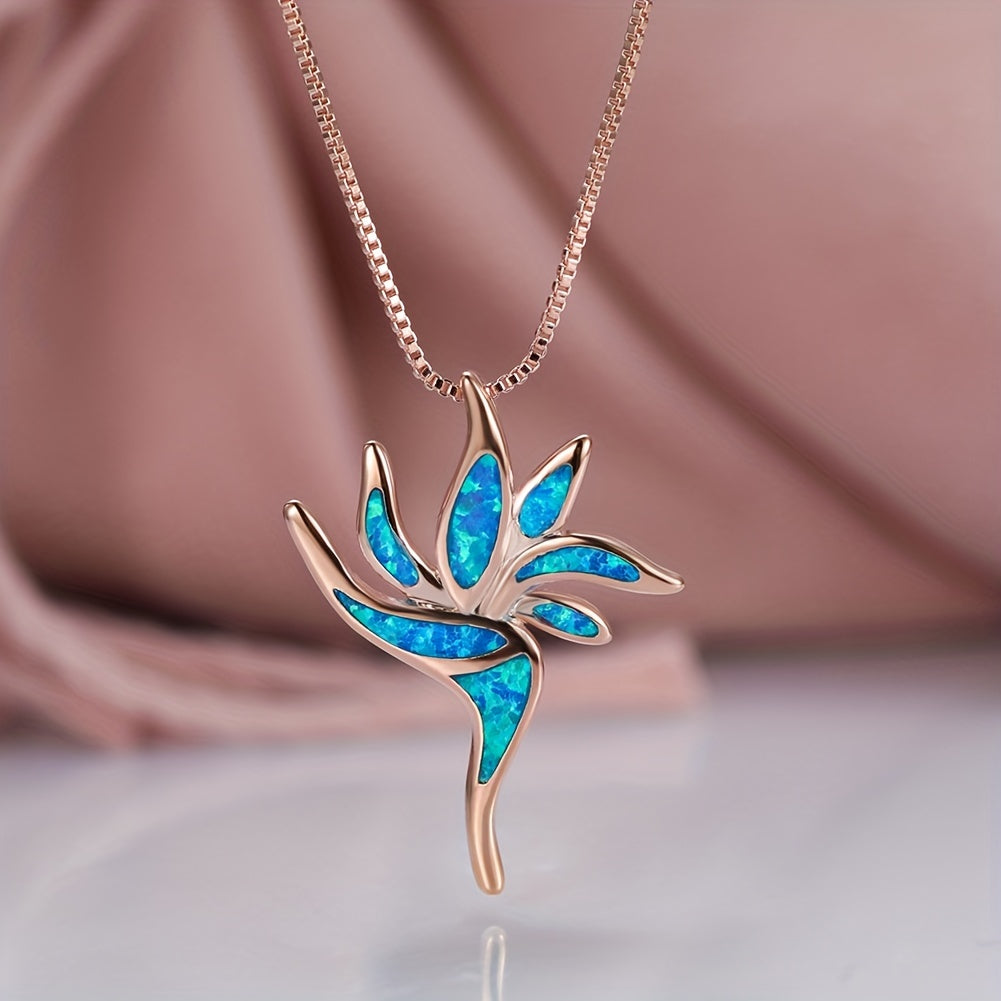 Fashionable Opal Torch Long Necklace