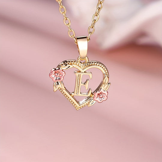 Elegant Floral Heart Pendant Necklace