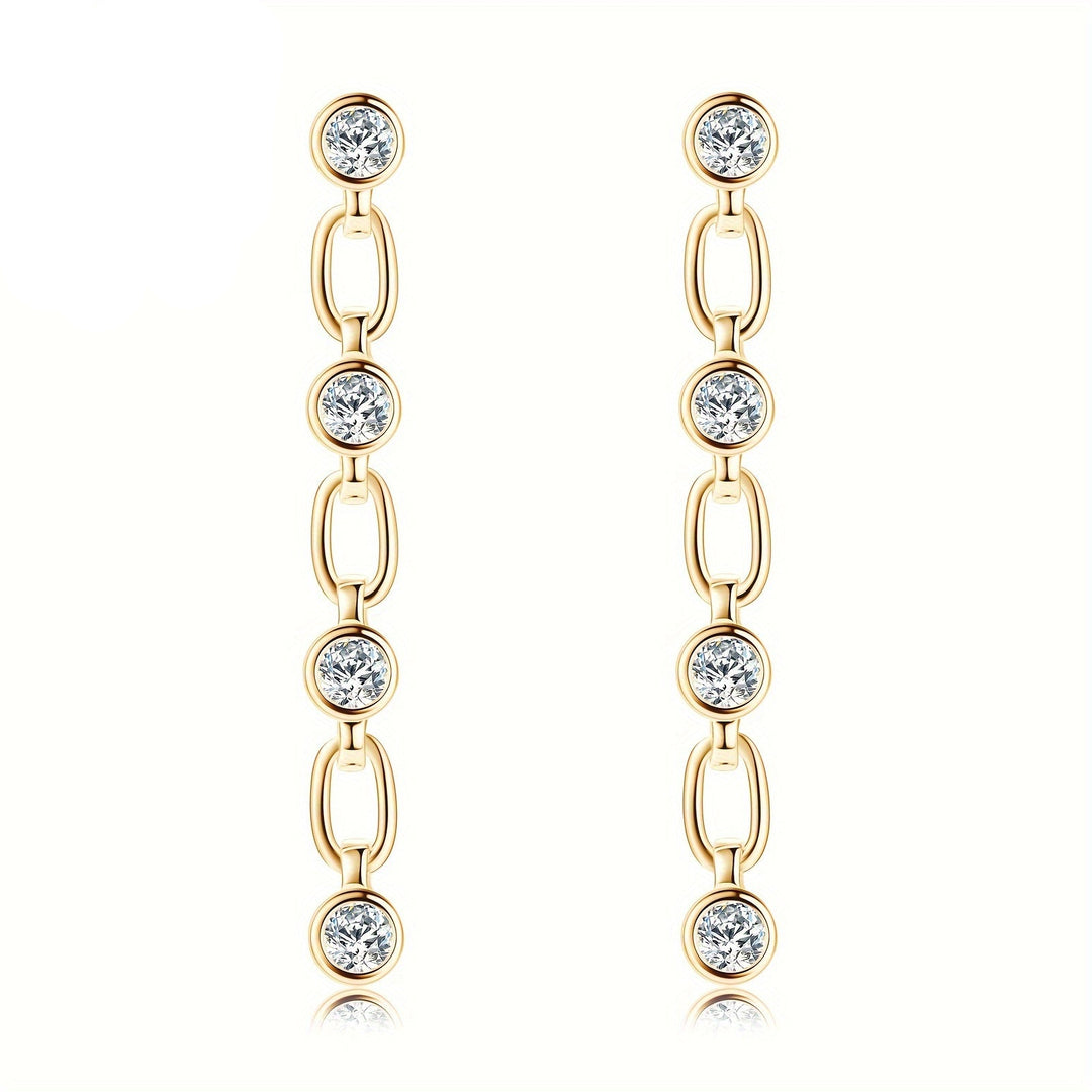 Elegant Moissanite Dangle Earrings