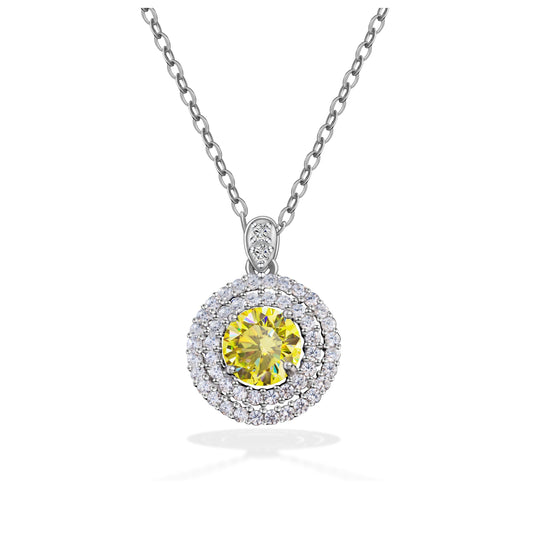 Classic Round Moissanite Pendant Necklace