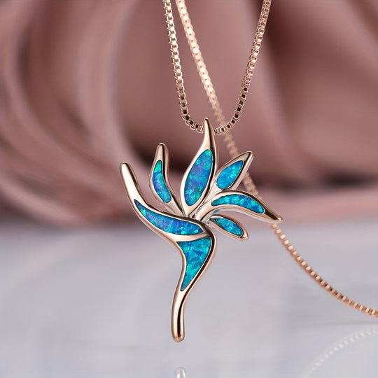 Fashionable Opal Torch Long Necklace
