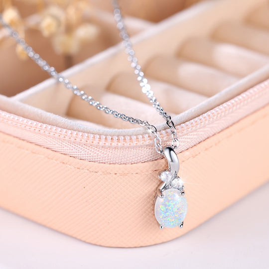 Elegant Oval Zirconia Necklace