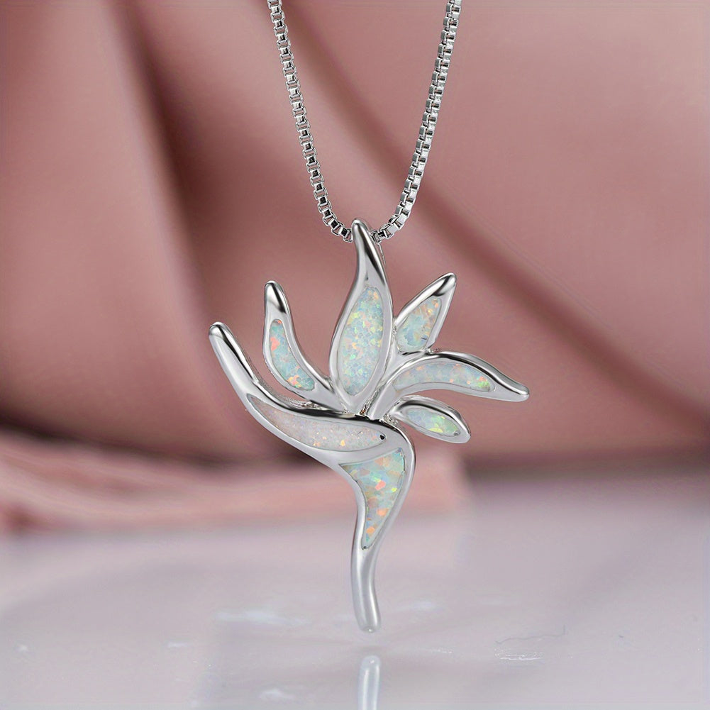Fashionable Opal Torch Long Necklace