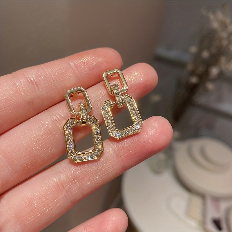 Dangle Earrings with Full Sparkling Rhinestones