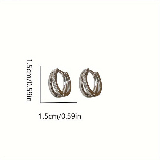 Chic Multi-Layer Zirconia Hoop Earrings