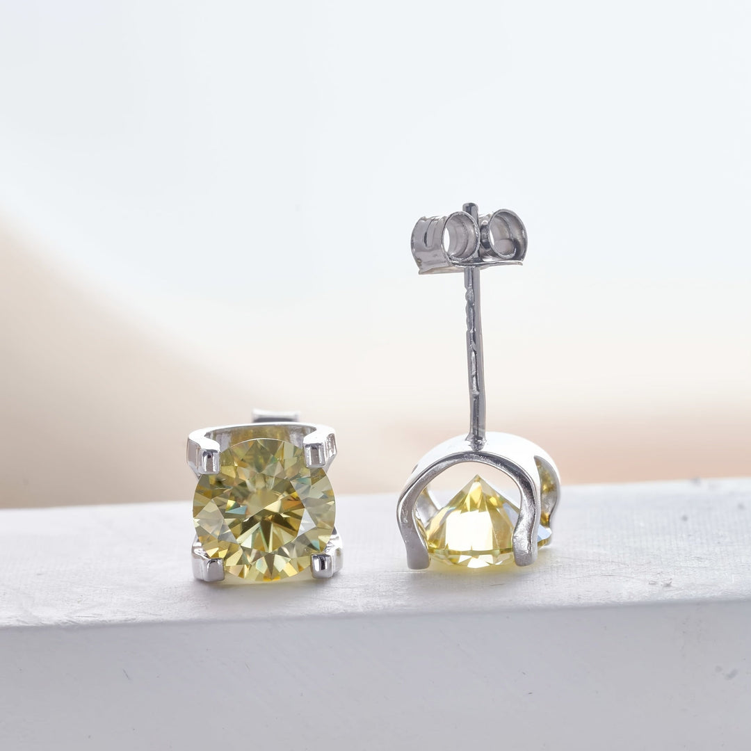 Four-Prong Moissanite Stud Earrings
