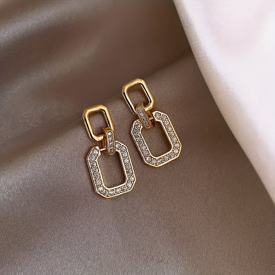 Dangle Earrings with Full Sparkling Rhinestones