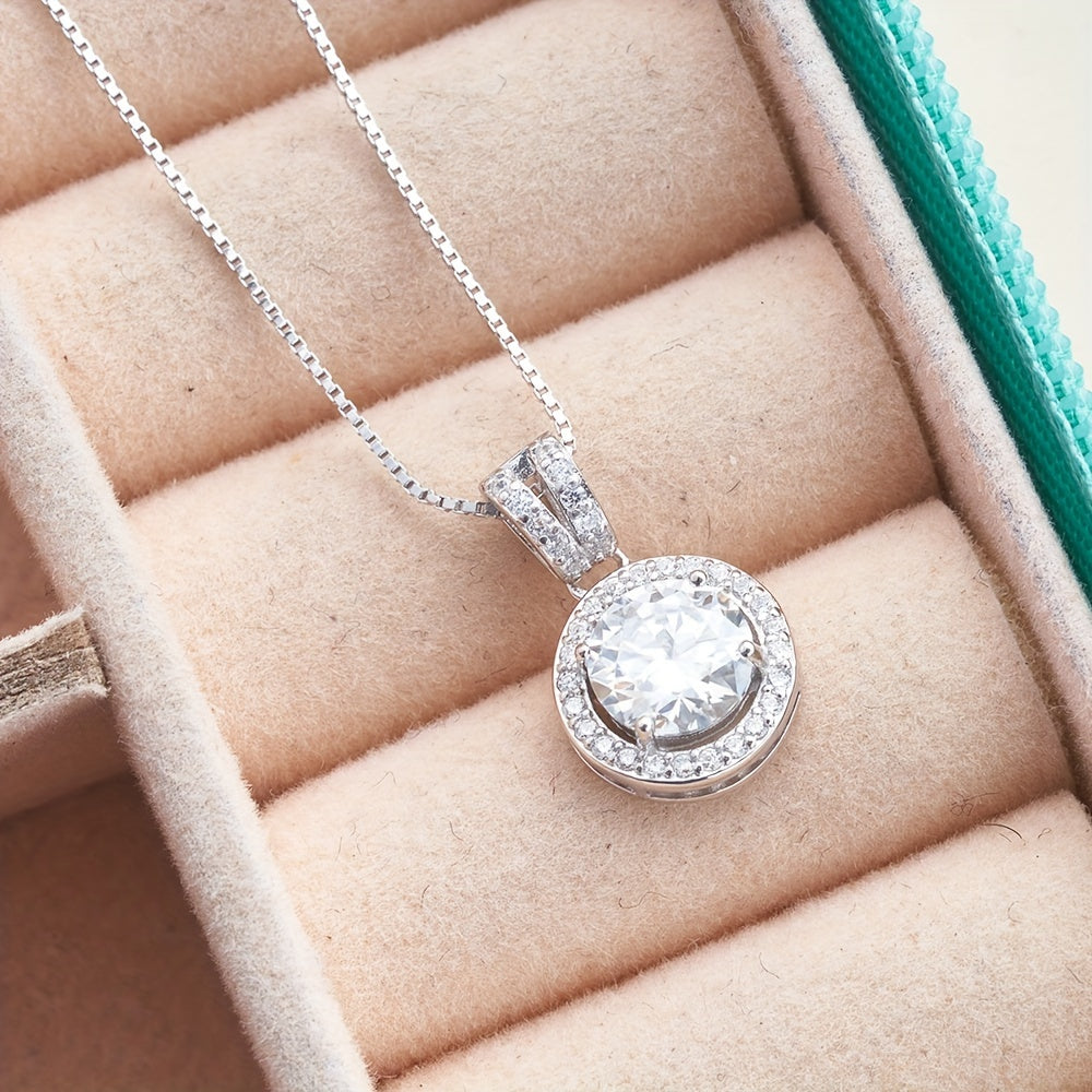 Round Moissanite Pendant Necklace