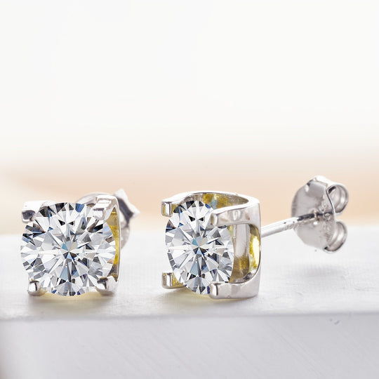 Four-Prong Moissanite Stud Earrings