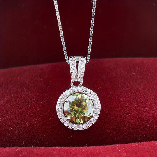 Round Moissanite Pendant Necklace