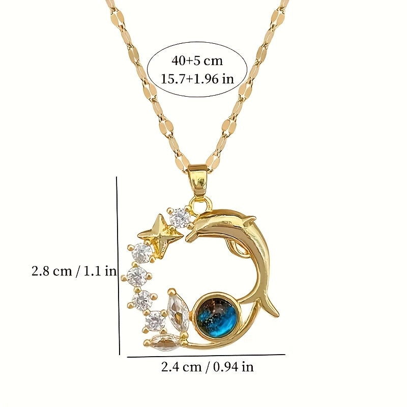Elegant Dolphin Pendant Necklace