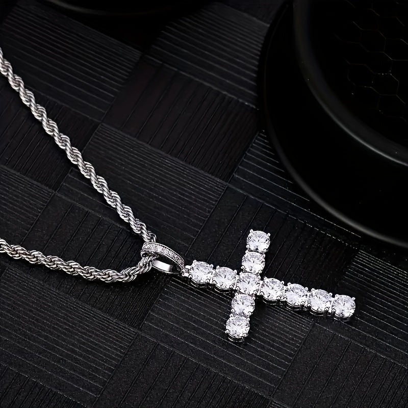 Stylish Golden-Tone Cross Necklace