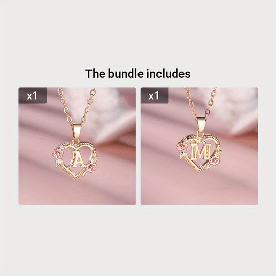 Elegant Floral Heart Pendant Necklace