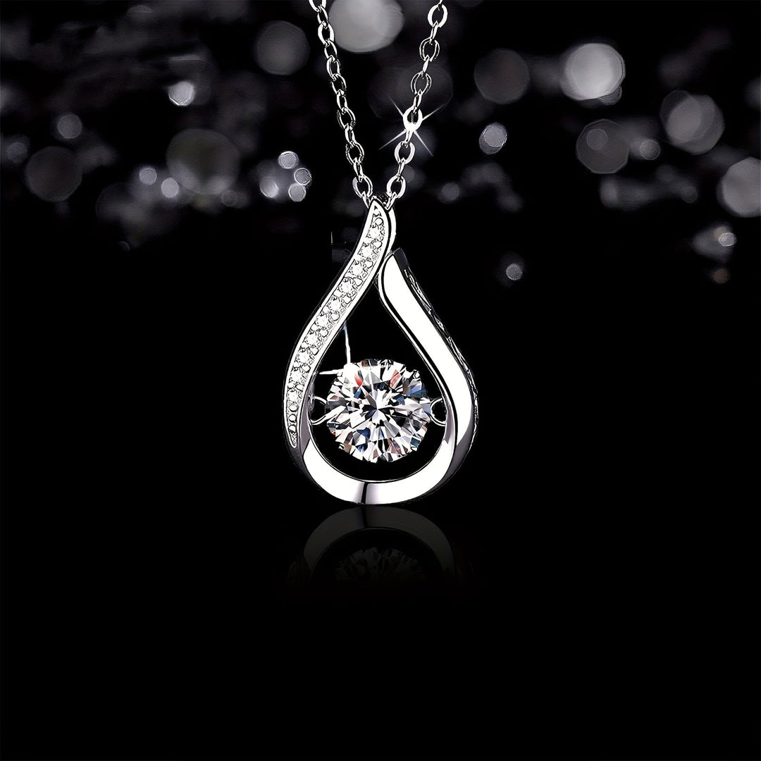 Sparkling Zirconia Droplet Necklace