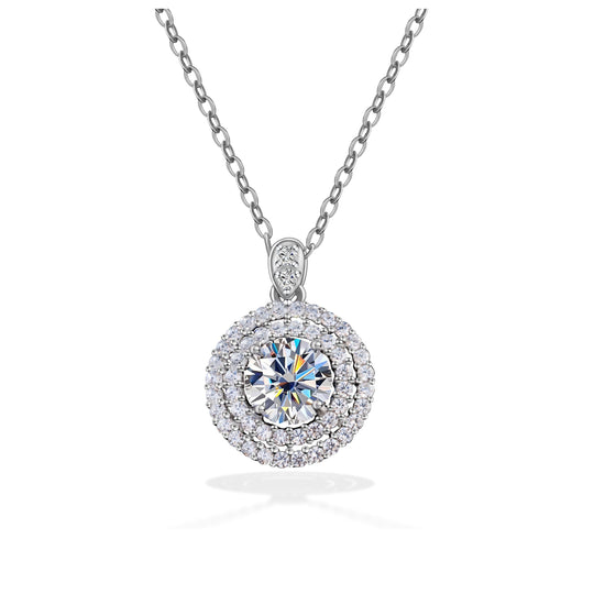 Classic Round Moissanite Pendant Necklace