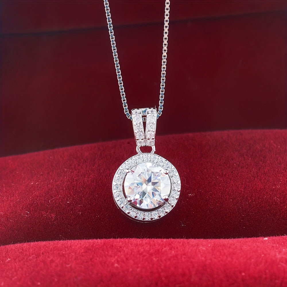 Round Moissanite Pendant Necklace