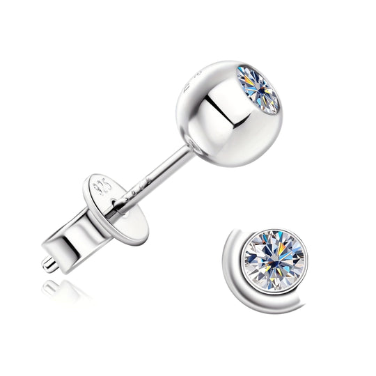 Round Moissanite Bubble Earrings