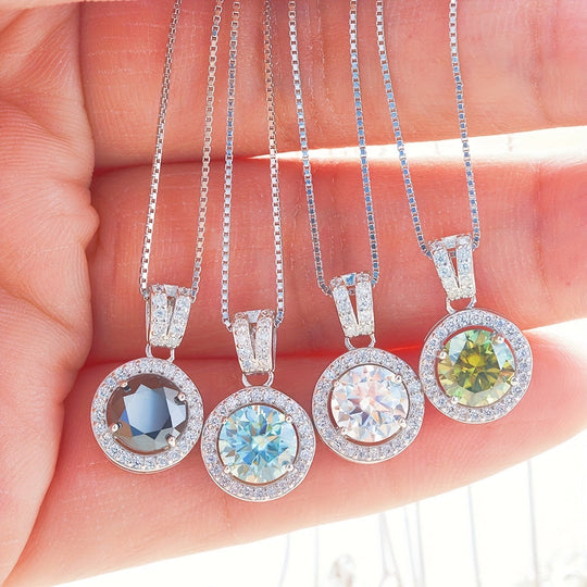 Round Moissanite Pendant Necklace