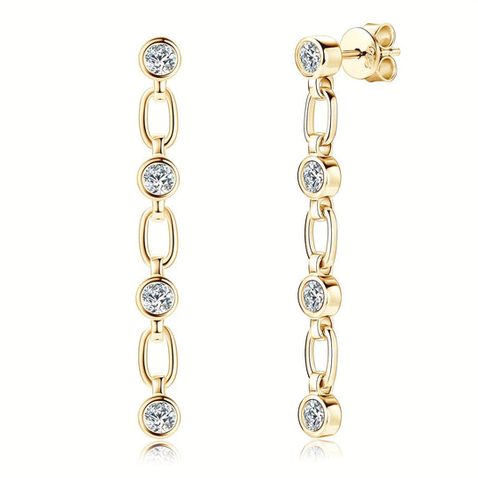 Elegant Moissanite Dangle Earrings