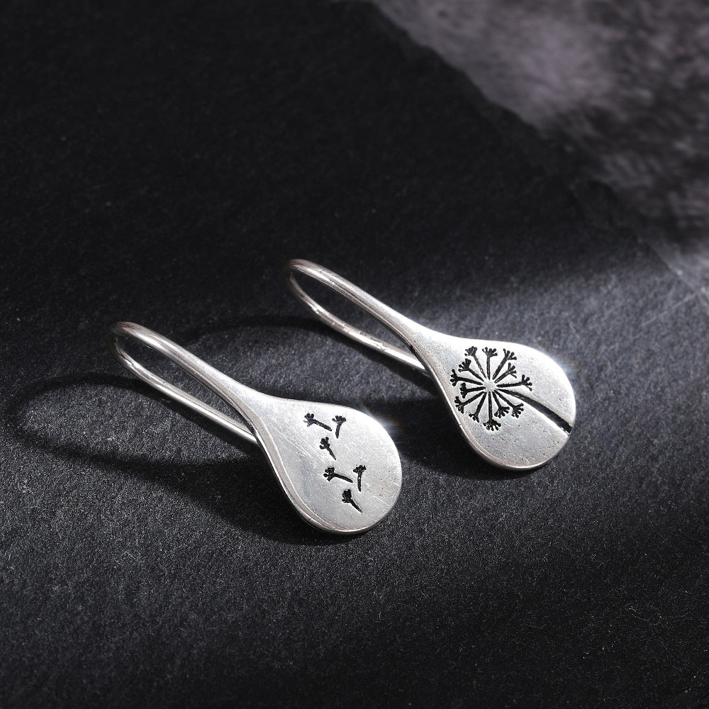Simple Retro Dandelion Drop Earrings