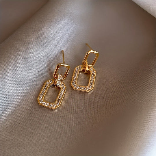 Dangle Earrings with Full Sparkling Rhinestones
