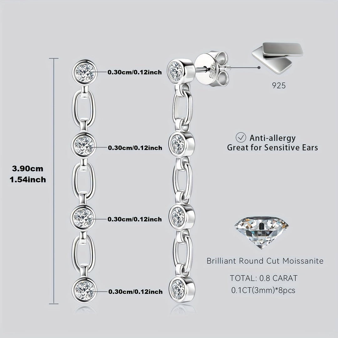 Elegant Moissanite Dangle Earrings