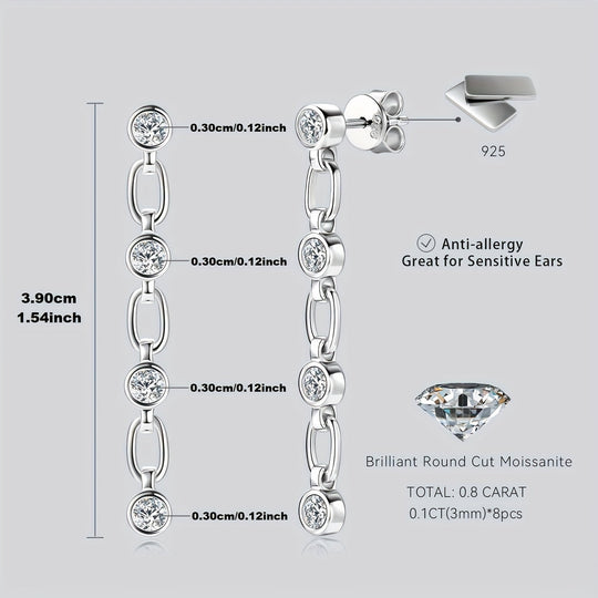 Elegant Moissanite Dangle Earrings