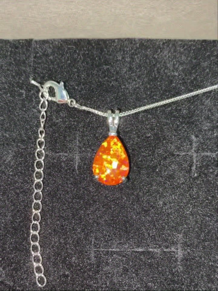 Elegant Boho Chic Opal Pendant Necklace