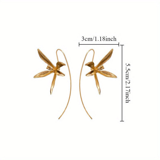 Minimalist Iris Flower Earrings
