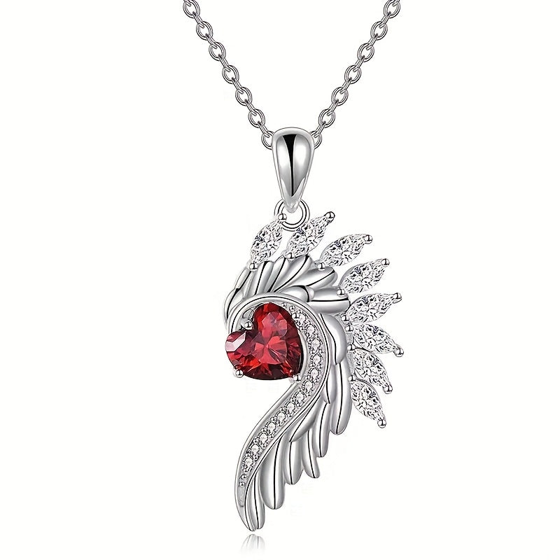Heart & Wing Pendant Necklace