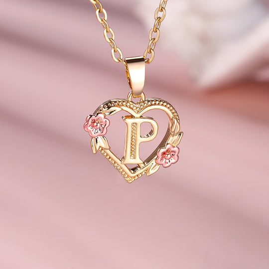 Elegant Floral Heart Pendant Necklace