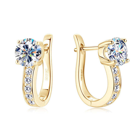 Moissanite Huggie Earrings