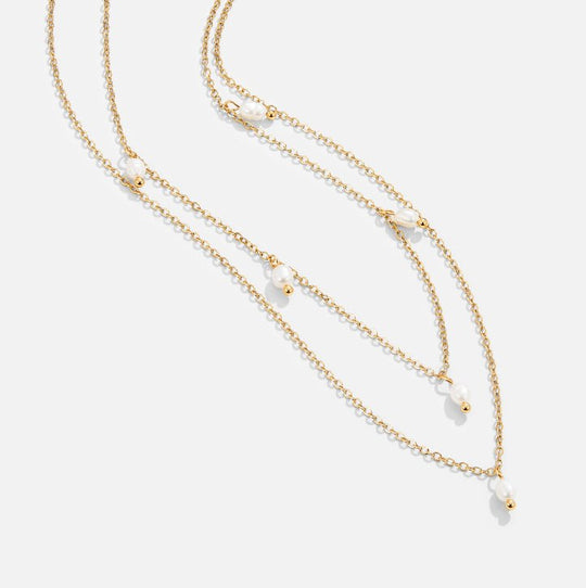 Pearl Drop Layered Necklace