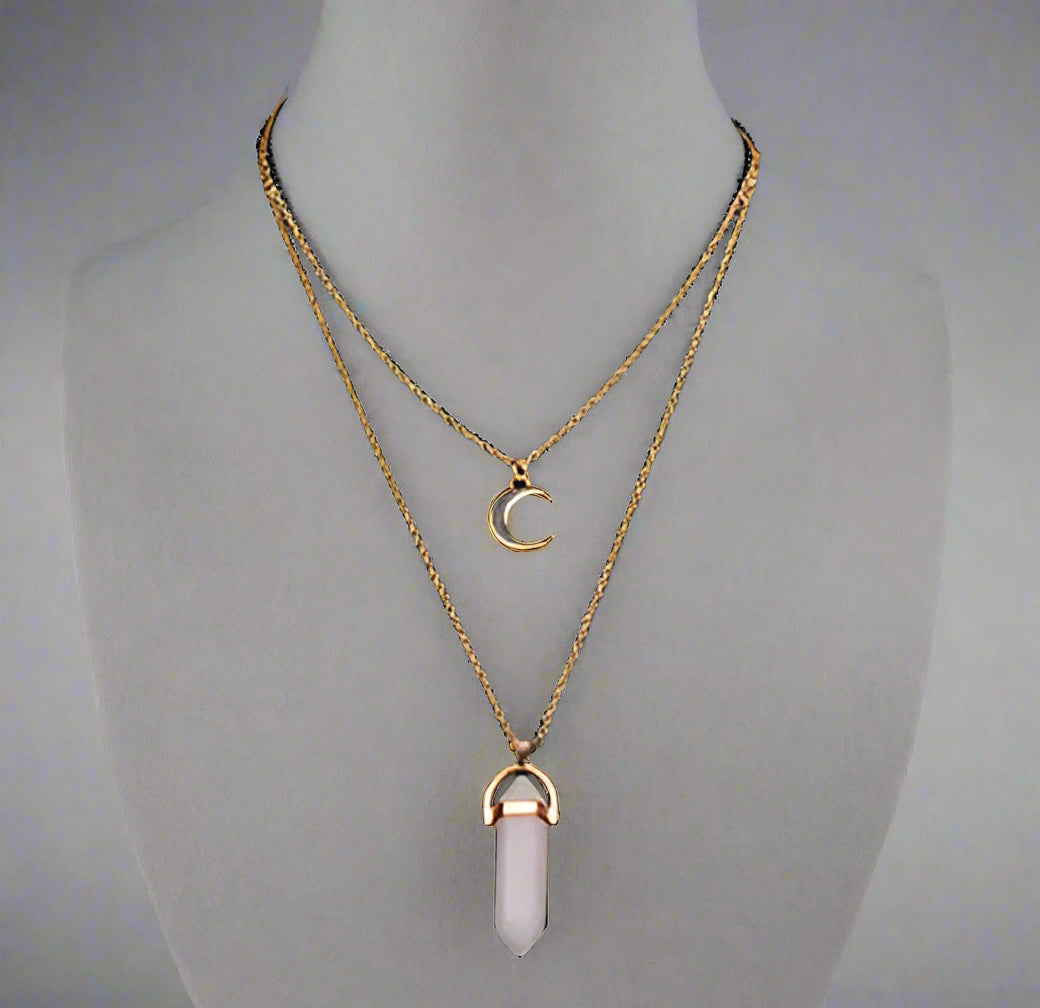 Natural Healing Crystal Moon Choker